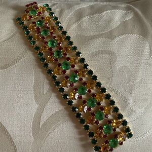 Lawrence Vrba Fabulous Wide Multicolor Gemstone Bracelet